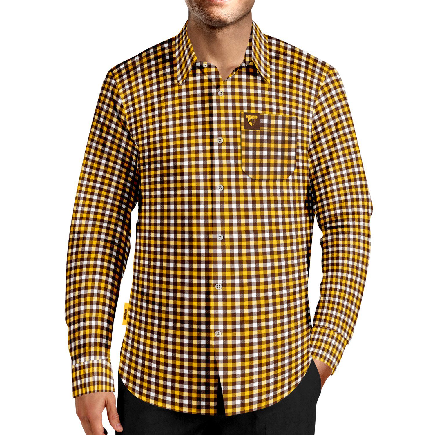 Hawthorn Hawks AFL Crossfield Business Shirt Mens Long Sleeve Official Supporter Dress Shirt 1 Hawthorn Hawks AFL Crossfield Business Shirt Mens Long Sleeve Official Supporter Dress Shirt