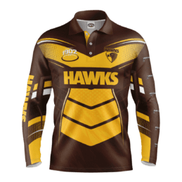 Hawthorn Hawks AFL Cyber Fishing Shirt UPF 50+ - Youth & Adult Sizes