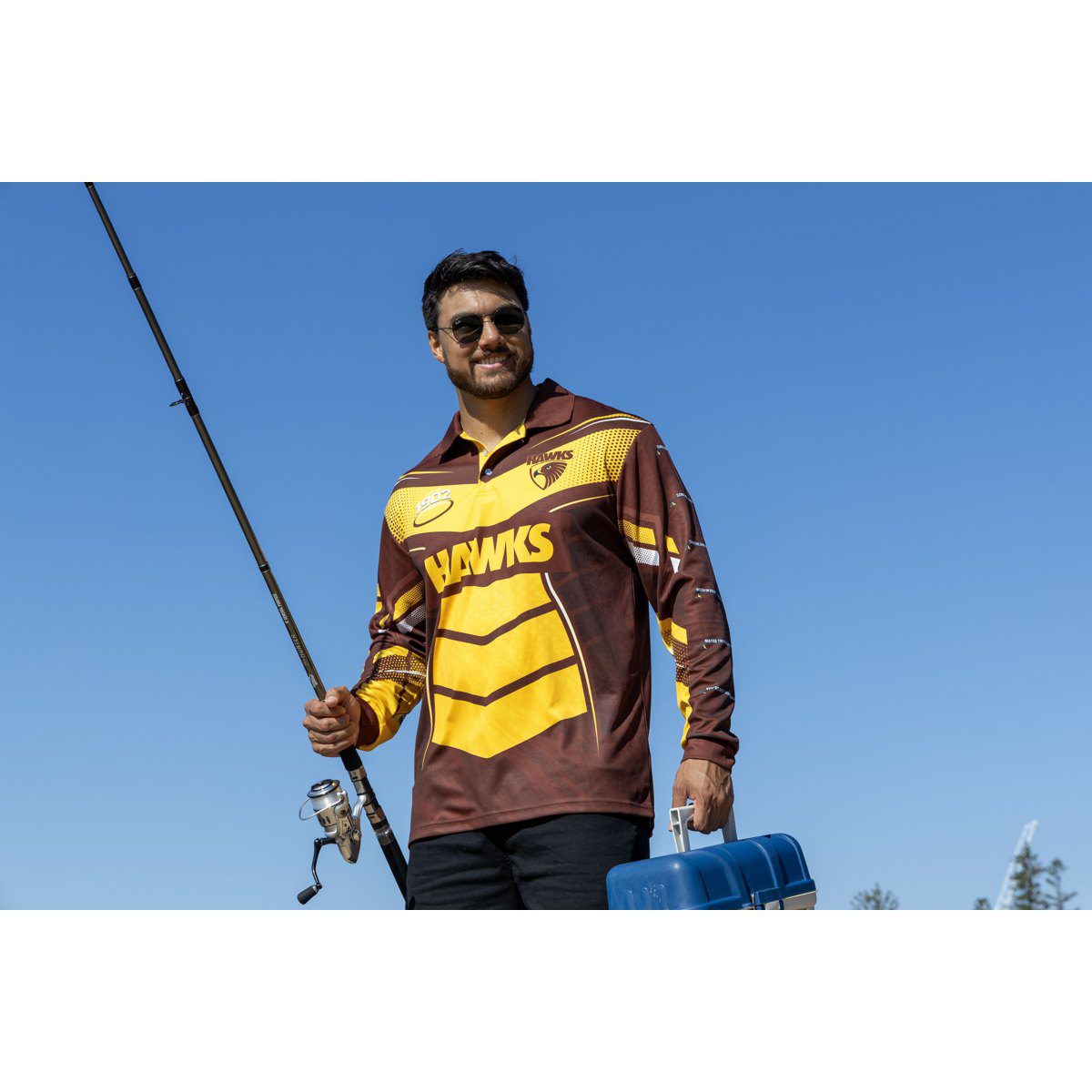 Hawthorn Hawks AFL Cyber Fishing Shirt UPF 50+ - Youth & Adult Sizes 14 Hawthorn Hawks AFL Cyber Fishing Shirt UPF 50+ - Youth & Adult Sizes - Image 14