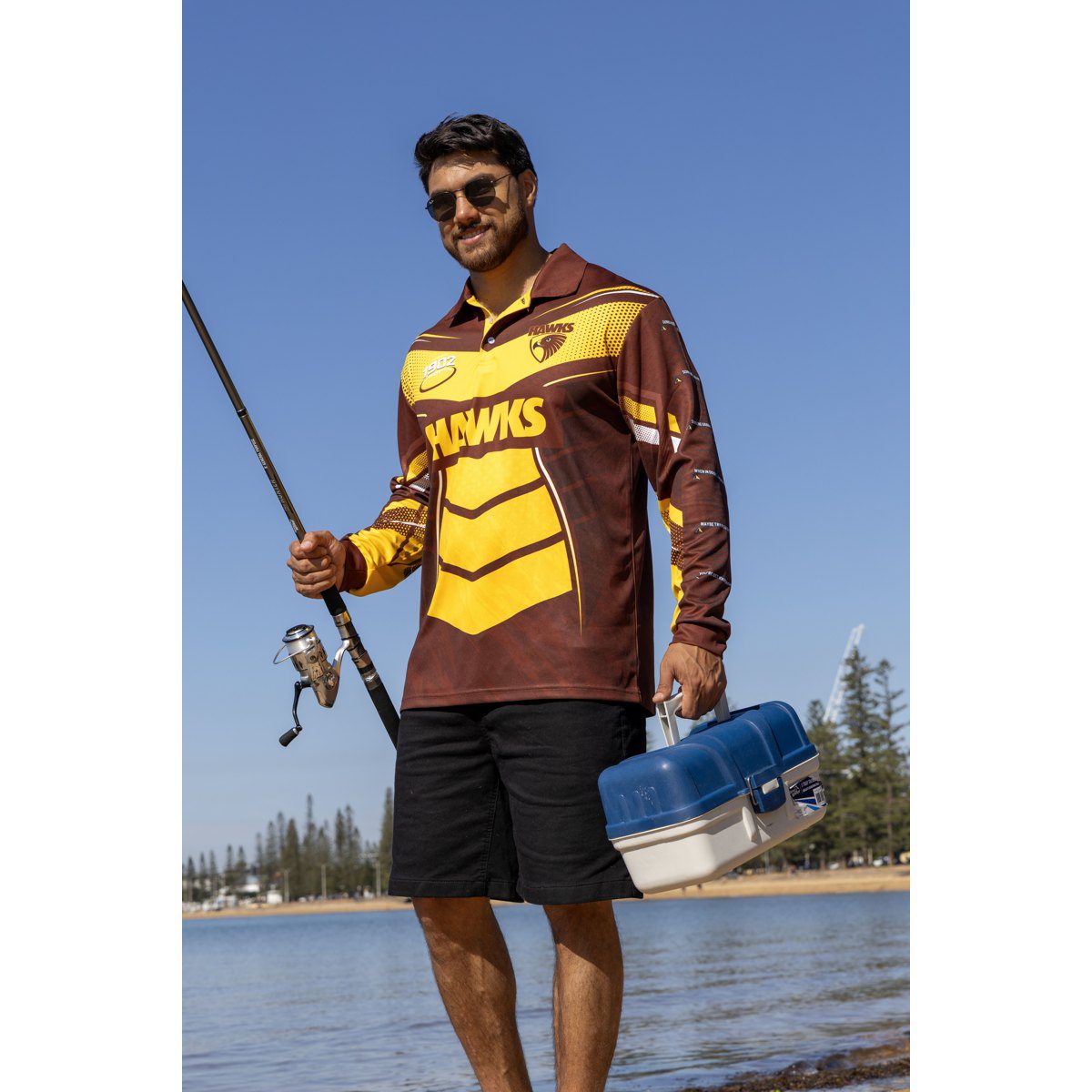 Hawthorn Hawks AFL Cyber Fishing Shirt UPF 50+ - Youth & Adult Sizes 16 Hawthorn Hawks AFL Cyber Fishing Shirt UPF 50+ - Youth & Adult Sizes - Image 16
