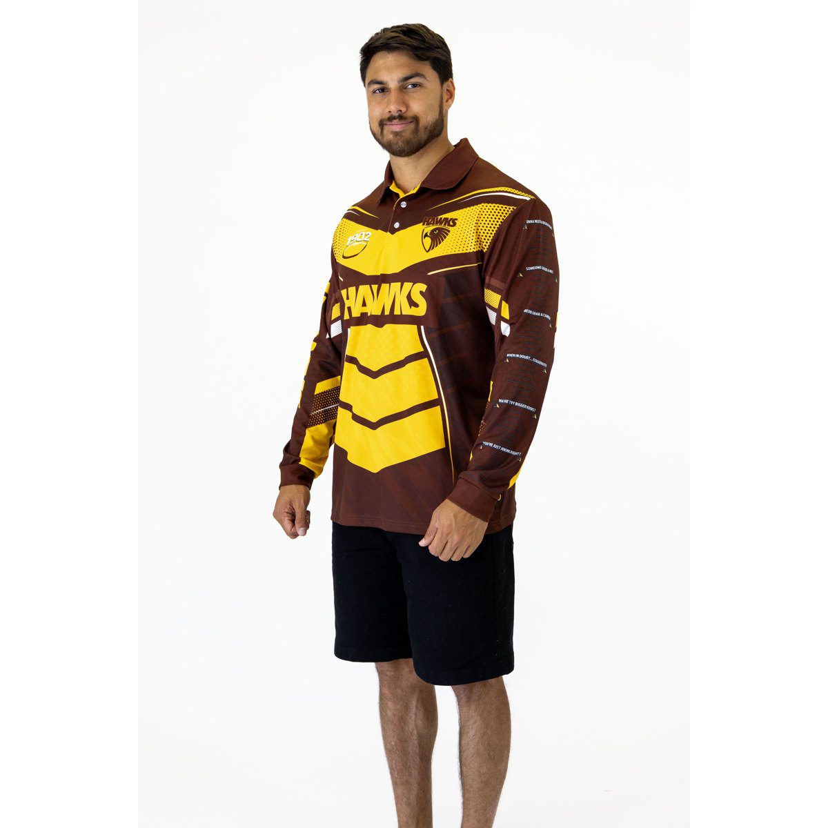 Hawthorn Hawks AFL Cyber Fishing Shirt UPF 50+ - Youth & Adult Sizes 3 Hawthorn Hawks AFL Cyber Fishing Shirt UPF 50+ - Youth & Adult Sizes - Image 3