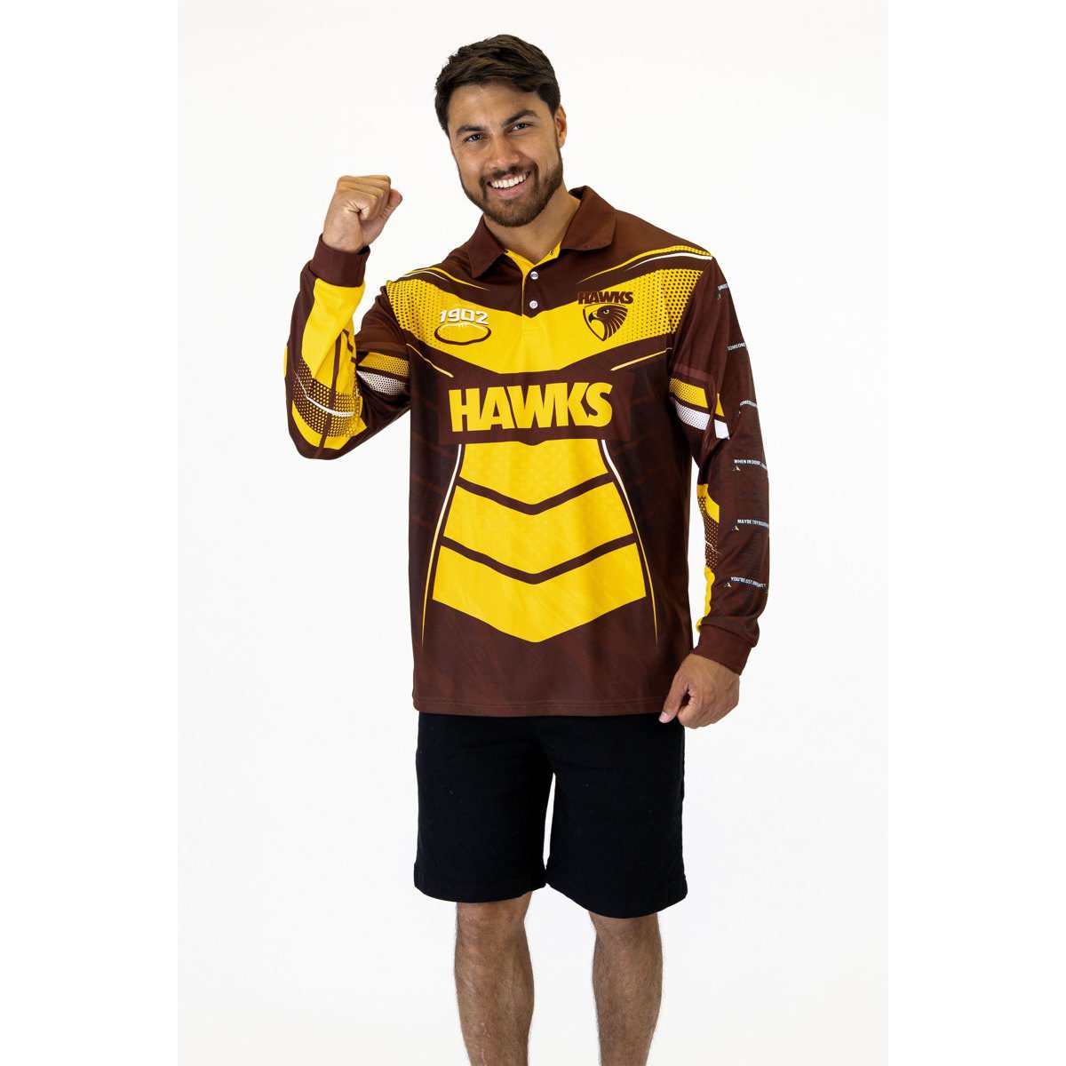 Hawthorn Hawks AFL Cyber Fishing Shirt UPF 50+ - Youth & Adult Sizes 7 Hawthorn Hawks AFL Cyber Fishing Shirt UPF 50+ - Youth & Adult Sizes - Image 7