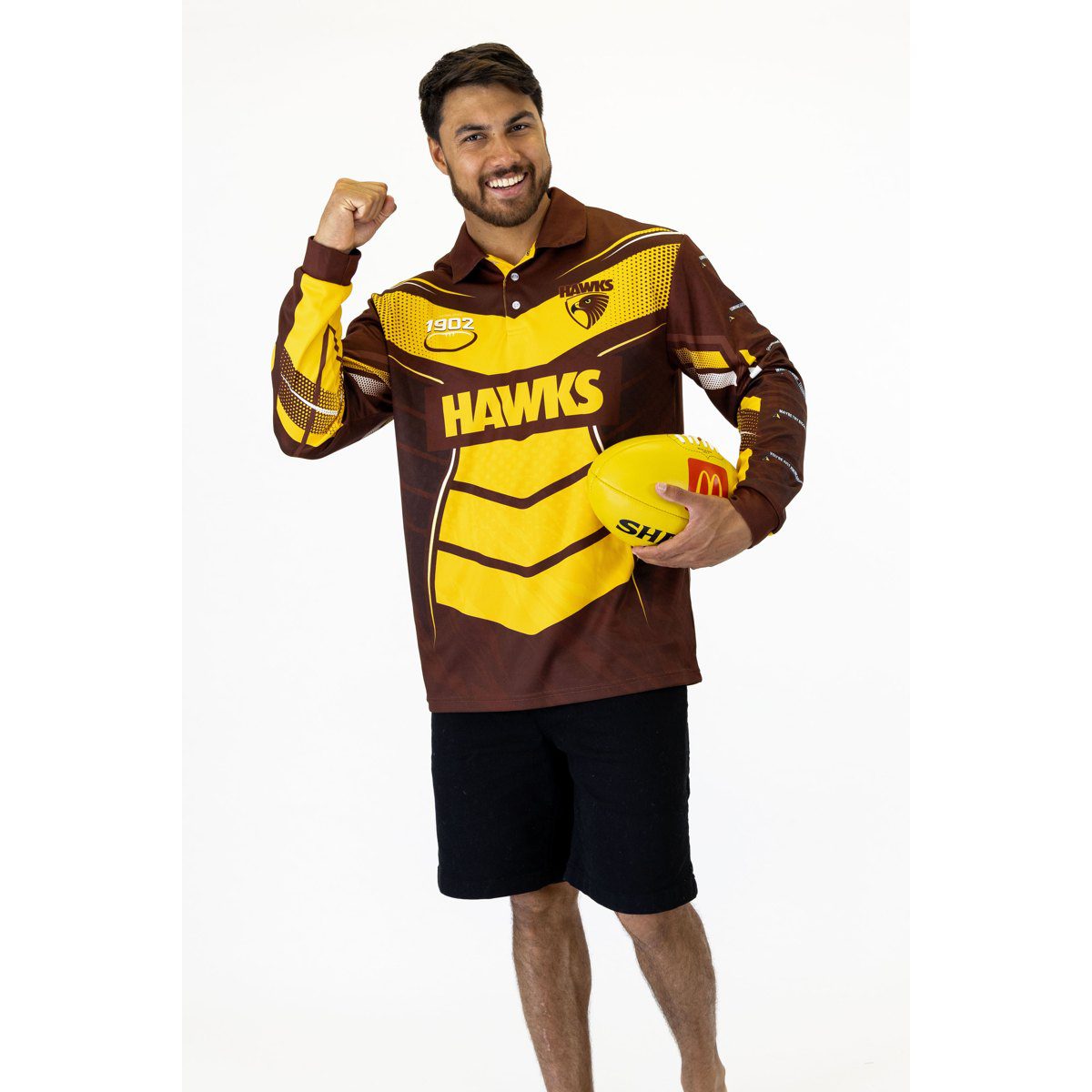 Hawthorn Hawks AFL Cyber Fishing Shirt UPF 50+ - Youth & Adult Sizes 8 Hawthorn Hawks AFL Cyber Fishing Shirt UPF 50+ - Youth & Adult Sizes - Image 8