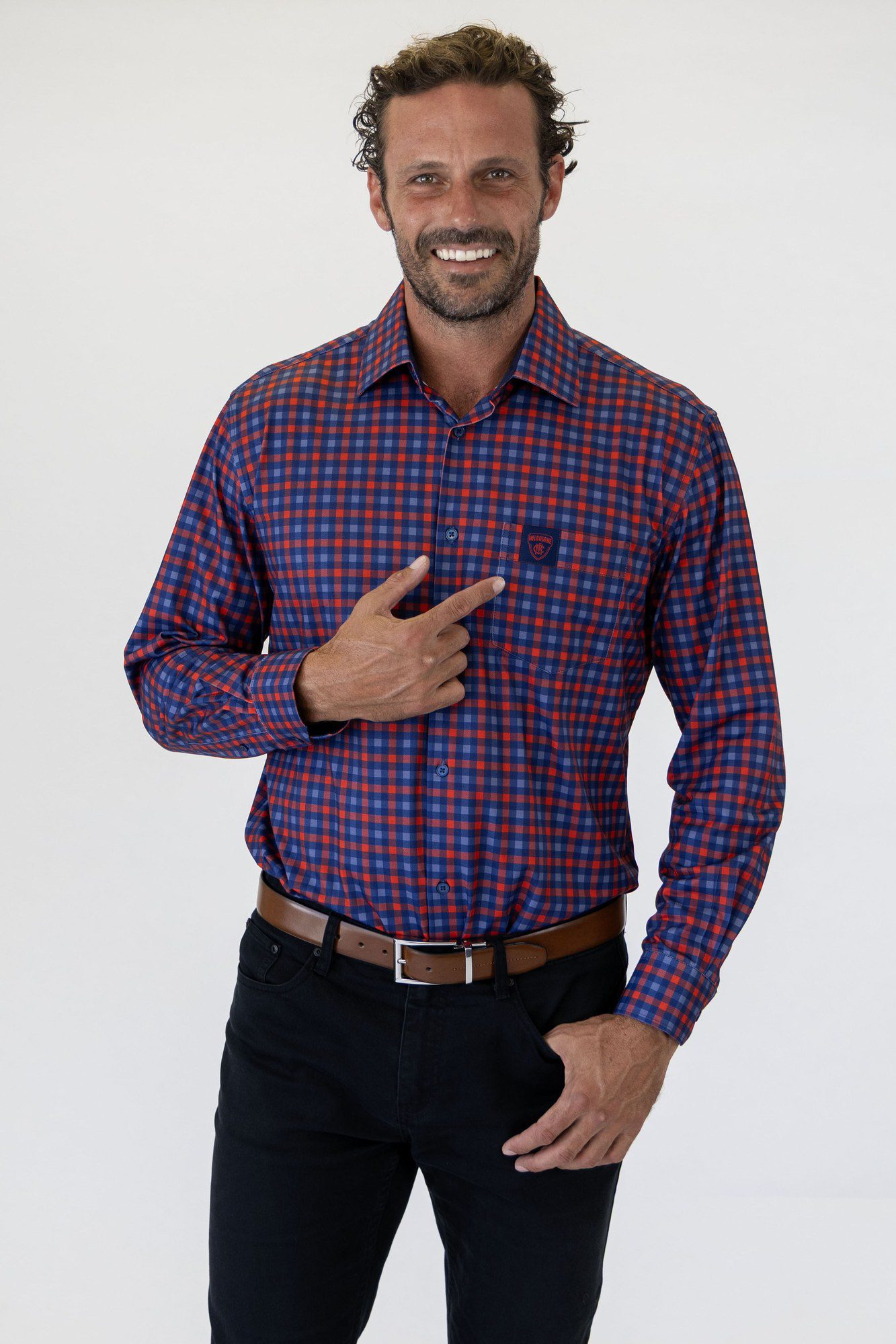 Melbourne Demons AFL Crossfield Business Shirt Mens Long Sleeve Official Supporter Dress Shirt 4 Melbourne Demons AFL Crossfield Business Shirt Mens Long Sleeve Official Supporter Dress Shirt - Image 4