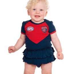 Melbourne Demons AFL Girls Footysuit Baby Outfit Official Supporter Onesie
