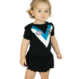 Port Adelaide Power AFL Girls Footysuit Baby Outfit Official Supporter Onesie
