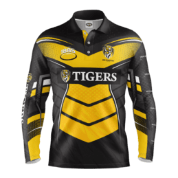 Richmond Tigers AFL Cyber Fishing Shirt UPF 50+ - Youth & Adult Sizes