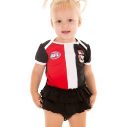 St Kilda Saints AFL Girls Footysuit Baby Outfit Official Supporter Onesie
