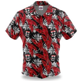 St Kilda Saints AFL Paradise Hawaiian Shirt Mens Official Supporter Button Up Party Shirt