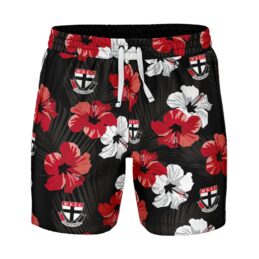 St Kilda Saints AFL Aloha Hawaiian Volley Swim Shorts Mens Official Ashtabula