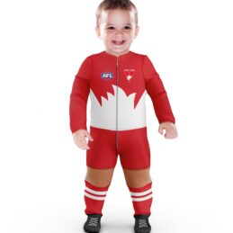 Sydney Swans AFL Original Footysuit Baby Jumpsuit Official Supporter Onesie