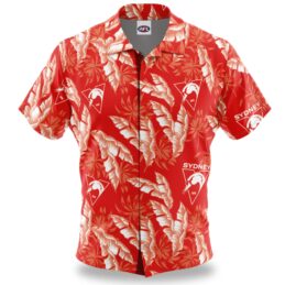 Sydney Swans AFL Paradise Hawaiian Shirt Mens Official Supporter Button Up Party Shirt
