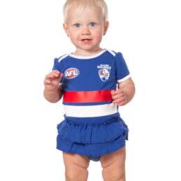Western Bulldogs AFL Girls Footysuit Baby Outfit Official Supporter Onesie