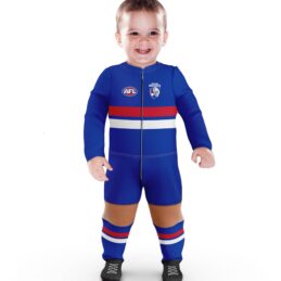 Western Bulldogs AFL Original Footysuit Baby Jumpsuit Official Supporter Onesie