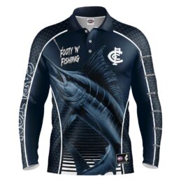 Carlton Blues AFL Footy N Fishing Shirt UPF 50+ Youth & Adult Sizes