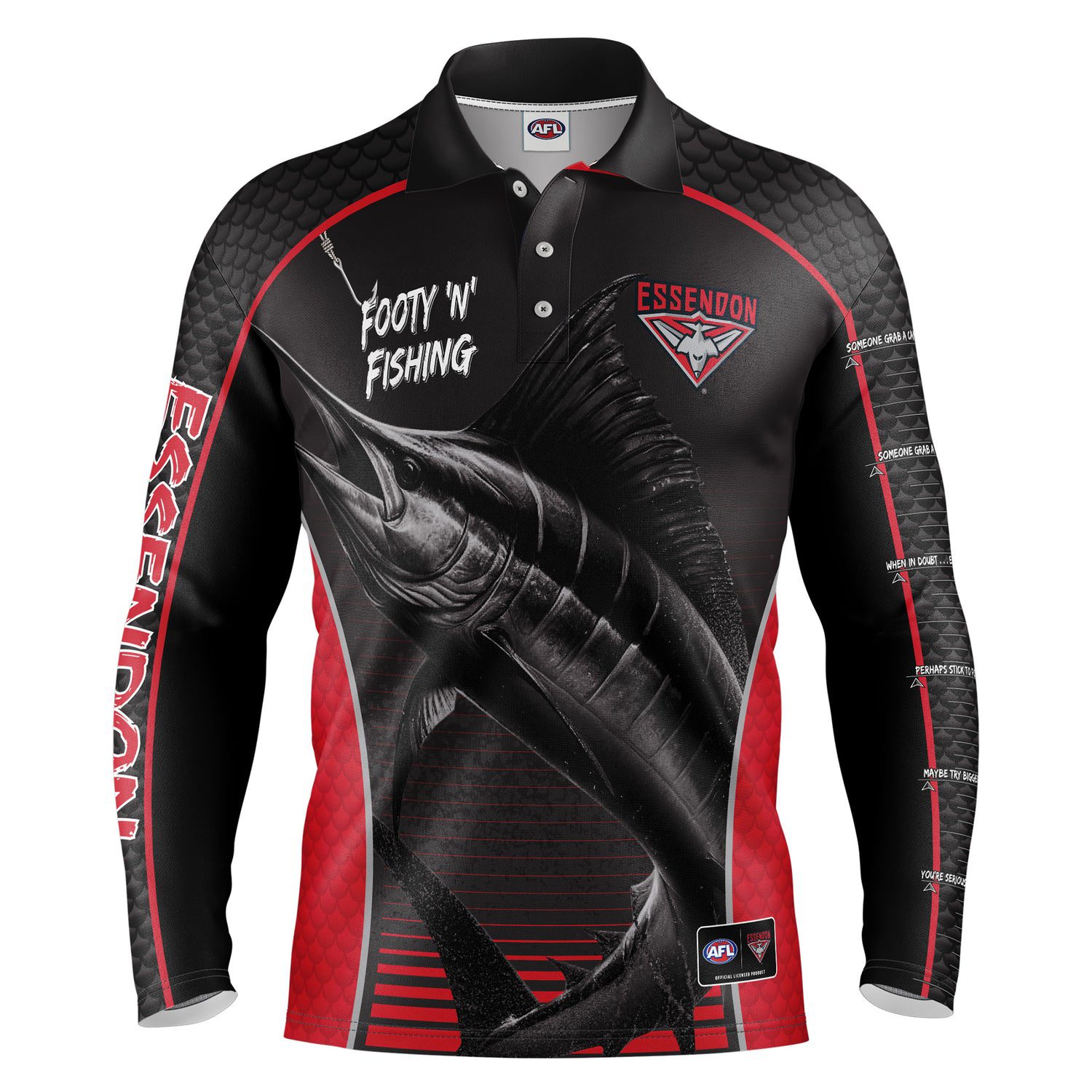 Essendon Bombers AFL Footy N Fishing Shirt UPF 50+ Youth & Adult Sizes 1 Essendon Bombers AFL Footy N Fishing Shirt UPF 50+ Youth & Adult Sizes
