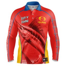 Gold Coast Suns AFL Footy N Fishing Shirt UPF 50+ Youth & Adult Sizes
