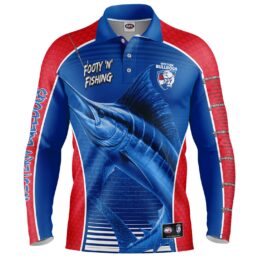 Western Bulldogs AFL Footy N Fishing Shirt UPF 50+ Youth & Adult Sizes