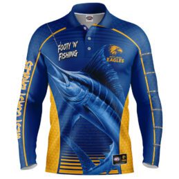 West Coast Eagles AFL Footy N Fishing Shirt UPF 50+ Youth & Adult Sizes