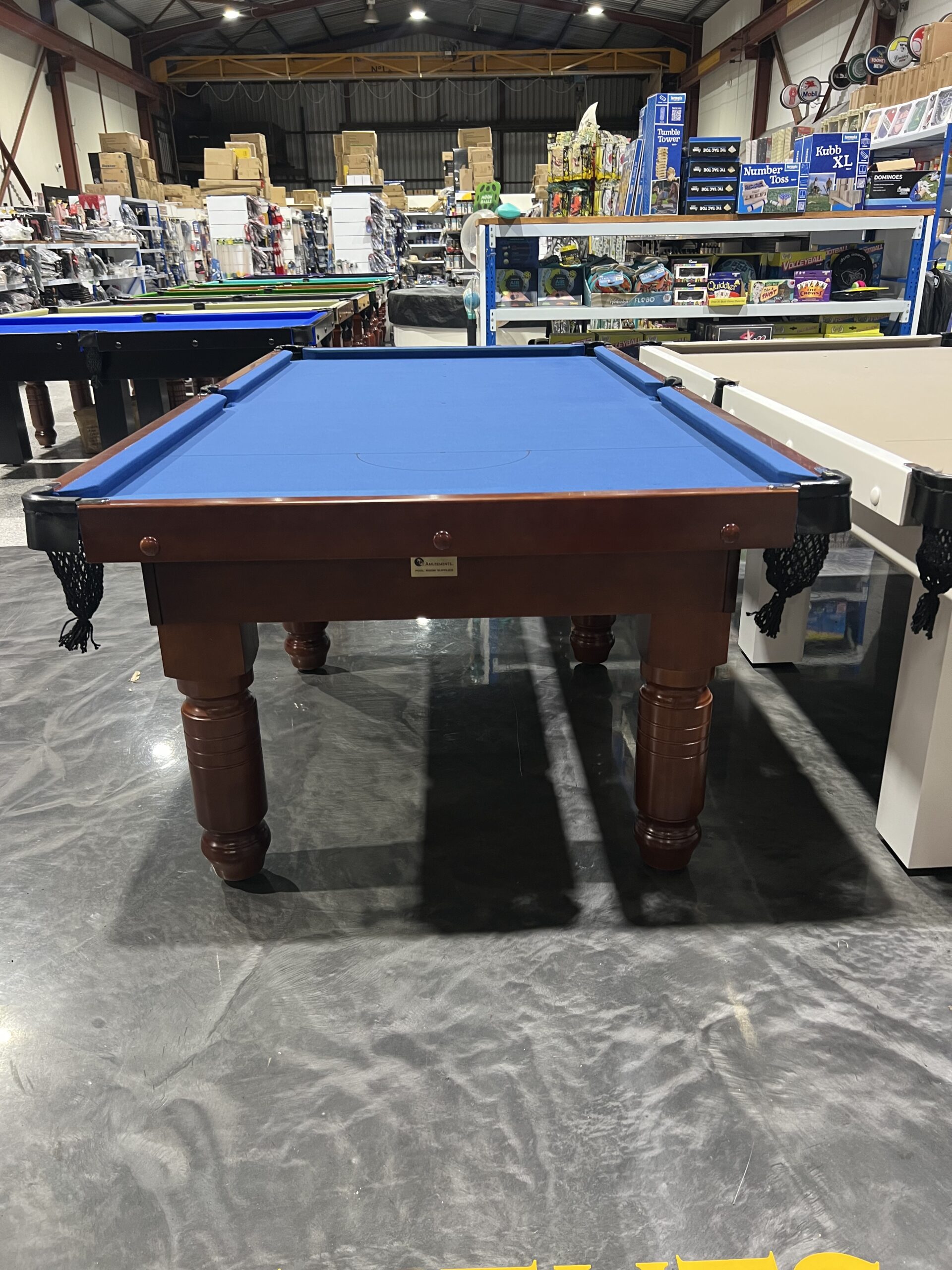 Standard Traditional Walnut Pool Snooker Billiard Table 8ft Slate Blue Felt 5 Standard Traditional Walnut Pool Snooker Billiard Table 8ft Slate Blue Felt - Image 5