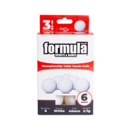 Formula Sports Table Tennis Ball Ping Pong Balls 6 Pack WHITE 40mm