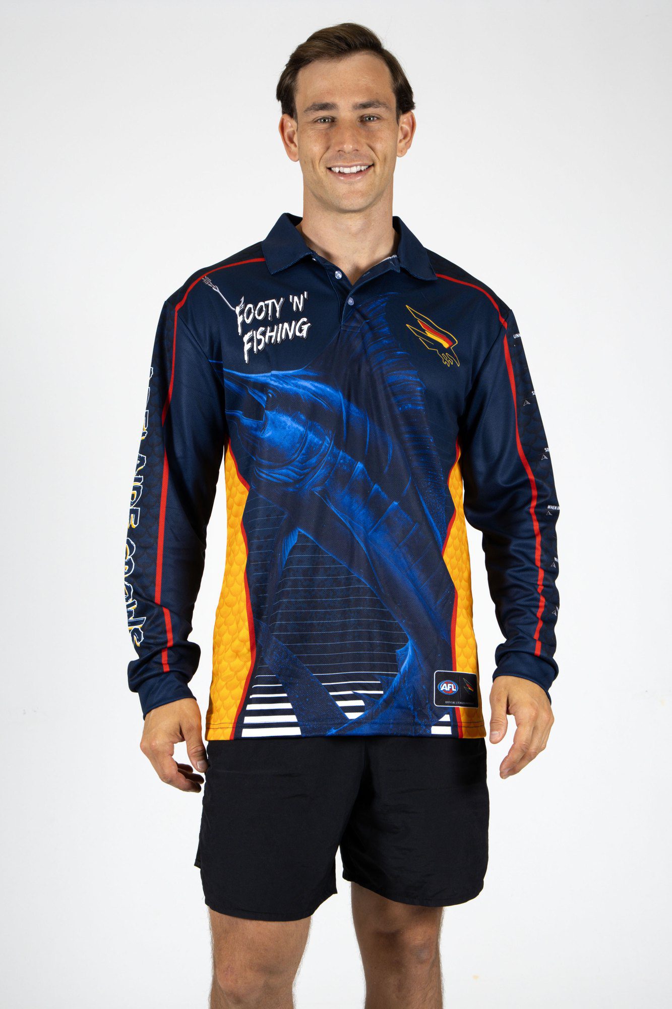 Adelaide Crows AFL Footy N Fishing Shirt UPF 50+ Youth & Adult Sizes 2 Adelaide Crows AFL Footy N Fishing Shirt UPF 50+ Youth & Adult Sizes - Image 2