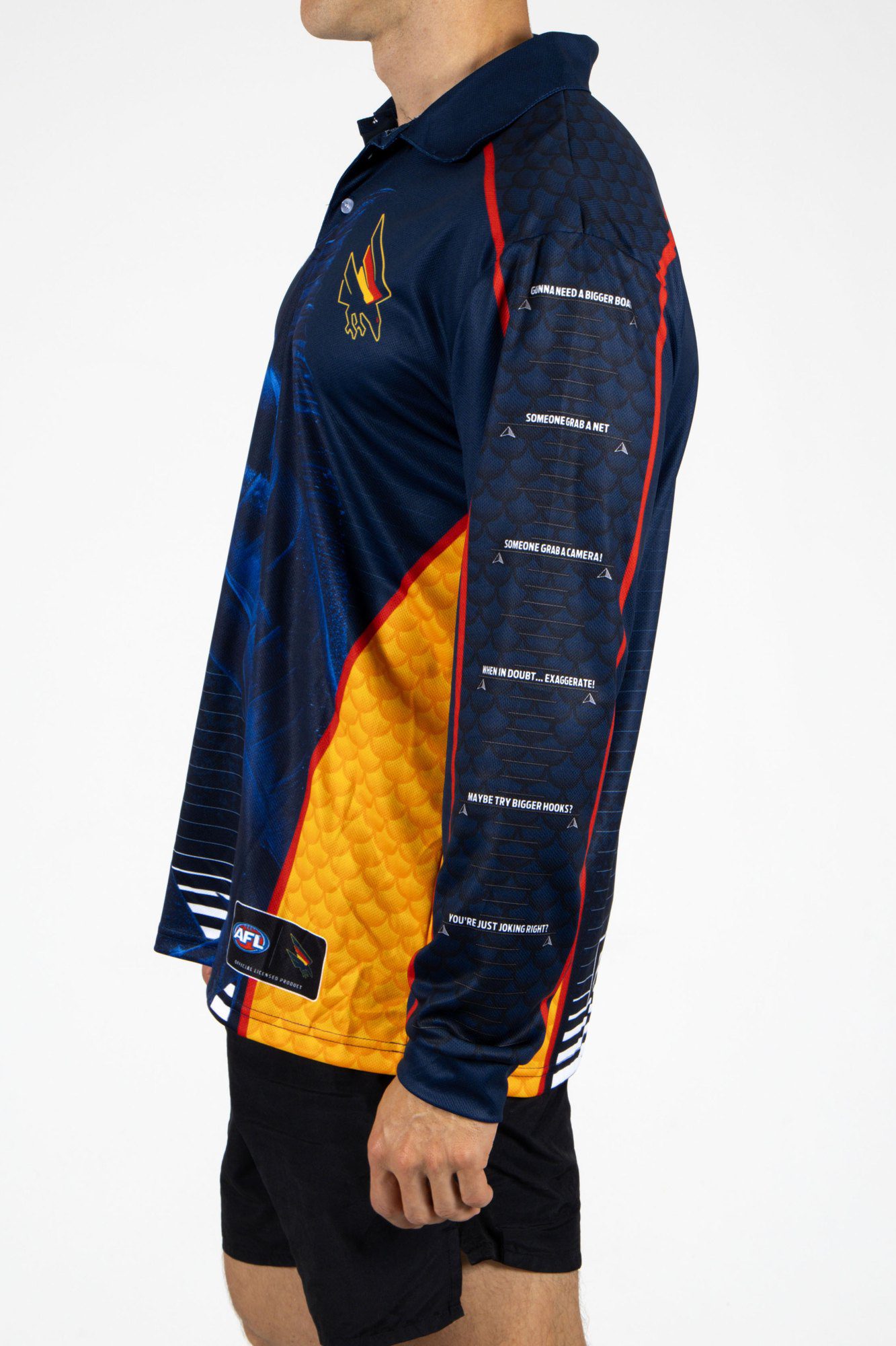 Adelaide Crows AFL Footy N Fishing Shirt UPF 50+ Youth & Adult Sizes 4 Adelaide Crows AFL Footy N Fishing Shirt UPF 50+ Youth & Adult Sizes - Image 4
