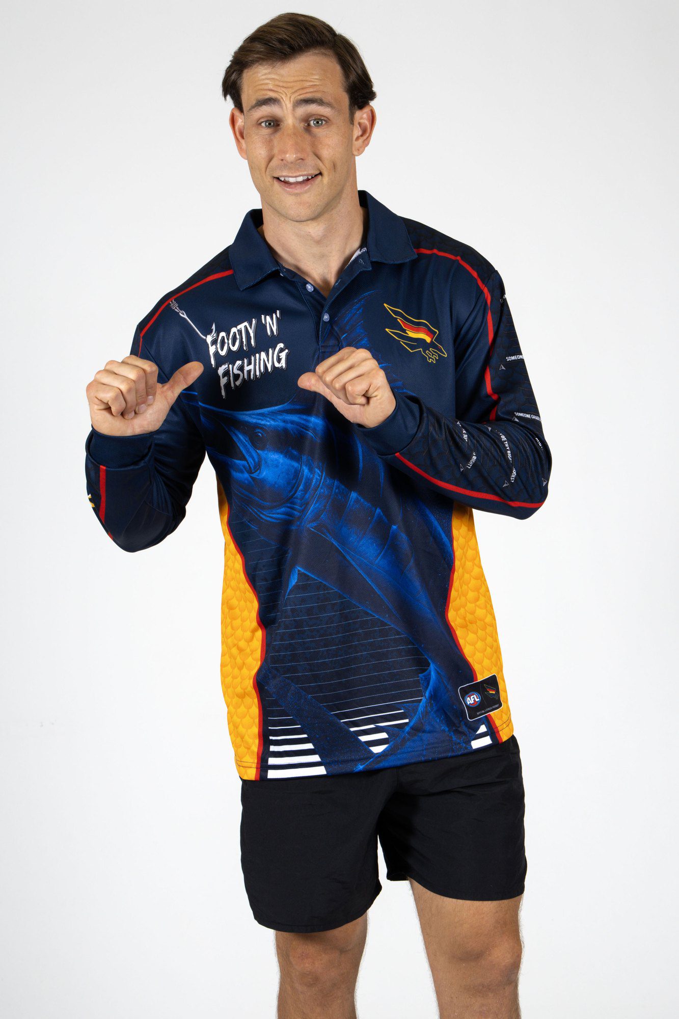 Adelaide Crows AFL Footy N Fishing Shirt UPF 50+ Youth & Adult Sizes 6 Adelaide Crows AFL Footy N Fishing Shirt UPF 50+ Youth & Adult Sizes - Image 6