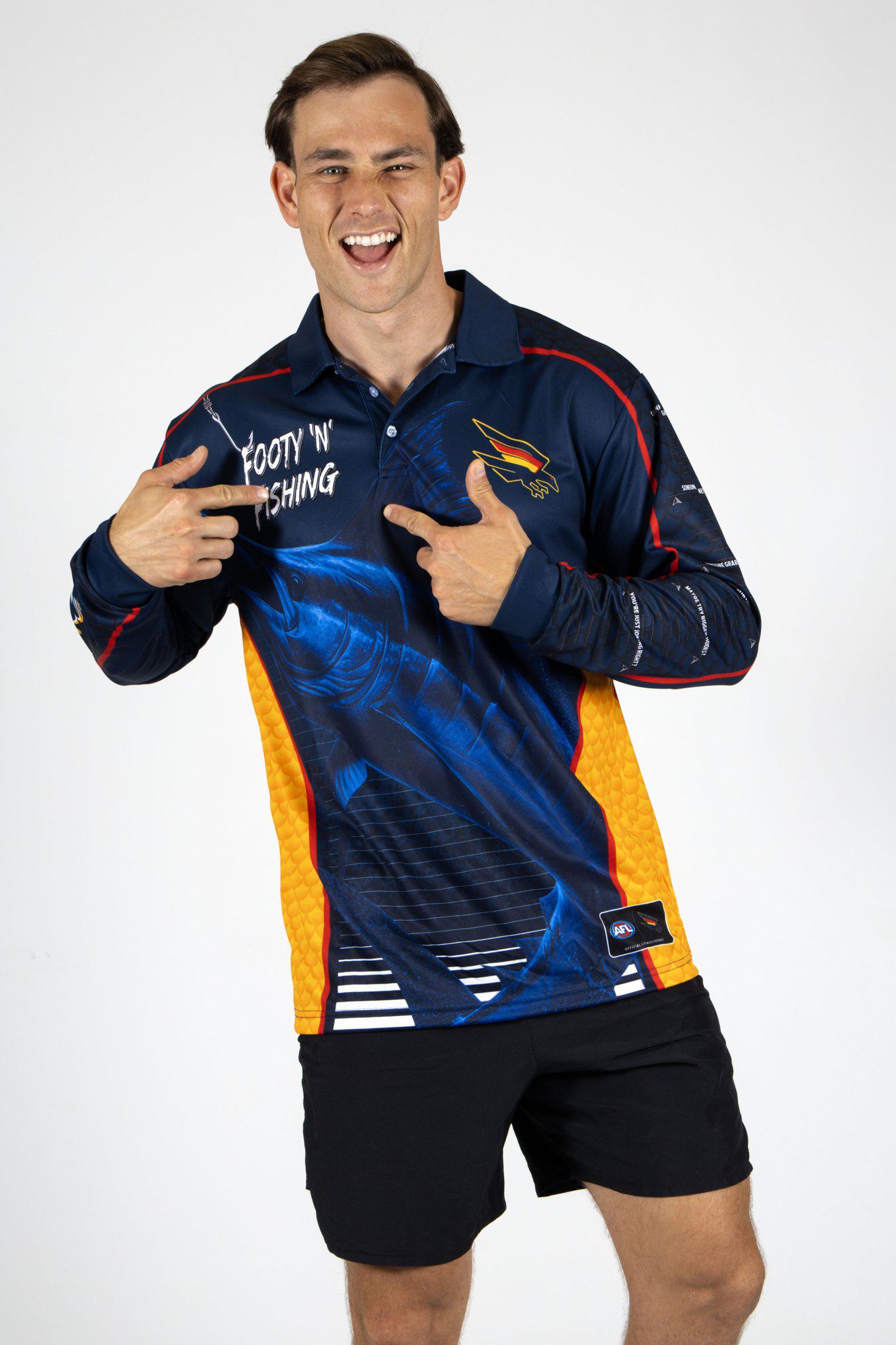 Adelaide Crows AFL Footy N Fishing Shirt UPF 50+ Youth & Adult Sizes 7 Adelaide Crows AFL Footy N Fishing Shirt UPF 50+ Youth & Adult Sizes - Image 7