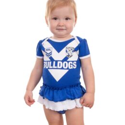 Canterbury-Bankstown Bulldogs NRL Girls Footysuit Baby Supporter Outfit Official Licensed Infant Onesie