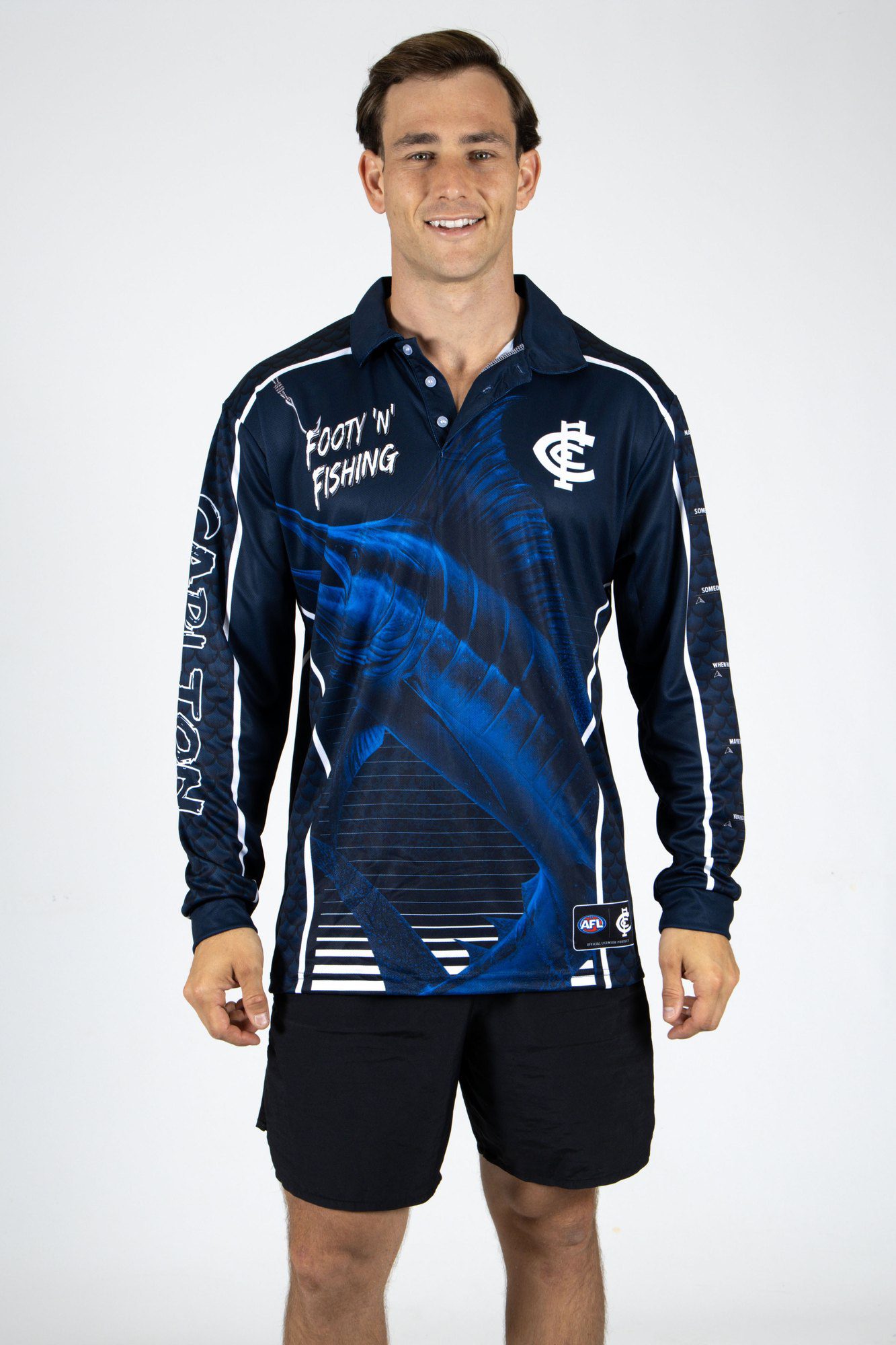 Carlton Blues AFL Footy N Fishing Shirt UPF 50+ Youth & Adult Sizes 5 Carlton Blues AFL Footy N Fishing Shirt UPF 50+ Youth & Adult Sizes - Image 5