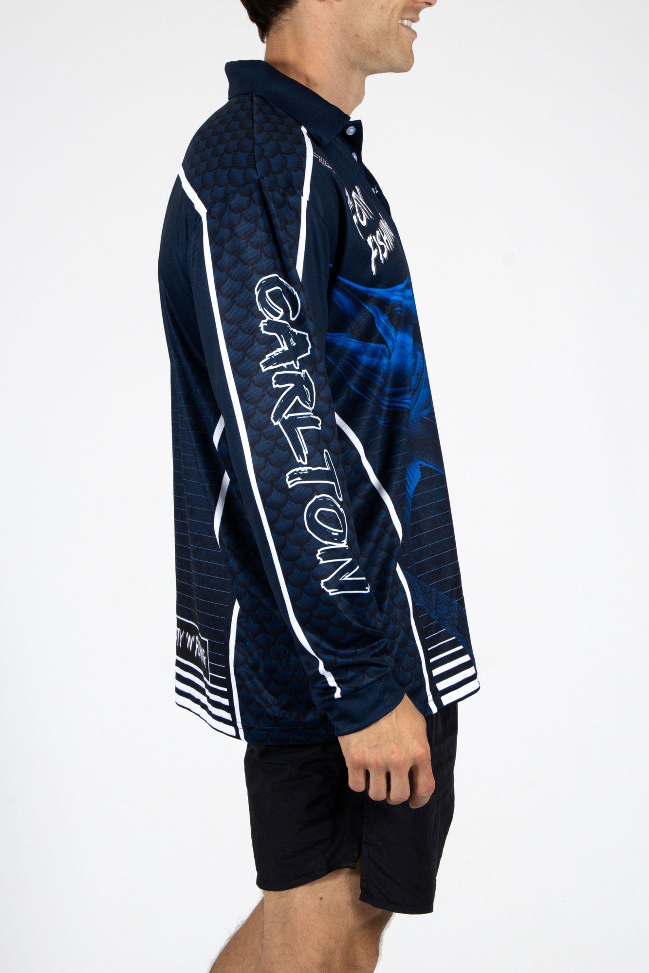 Carlton Blues AFL Footy N Fishing Shirt UPF 50+ Youth & Adult Sizes 8 Carlton Blues AFL Footy N Fishing Shirt UPF 50+ Youth & Adult Sizes - Image 8