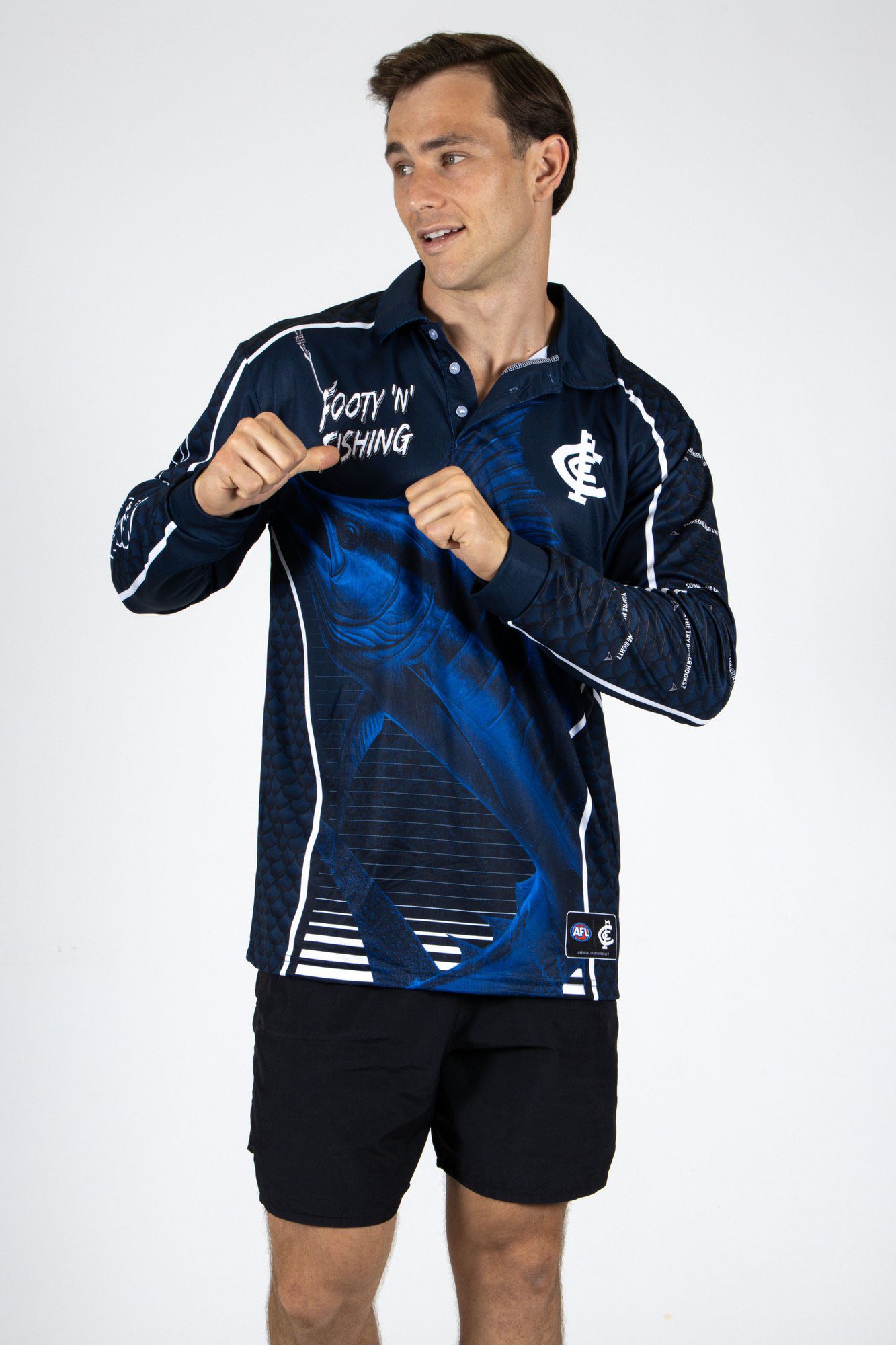 Carlton Blues AFL Footy N Fishing Shirt UPF 50+ Youth & Adult Sizes 11 Carlton Blues AFL Footy N Fishing Shirt UPF 50+ Youth & Adult Sizes - Image 11