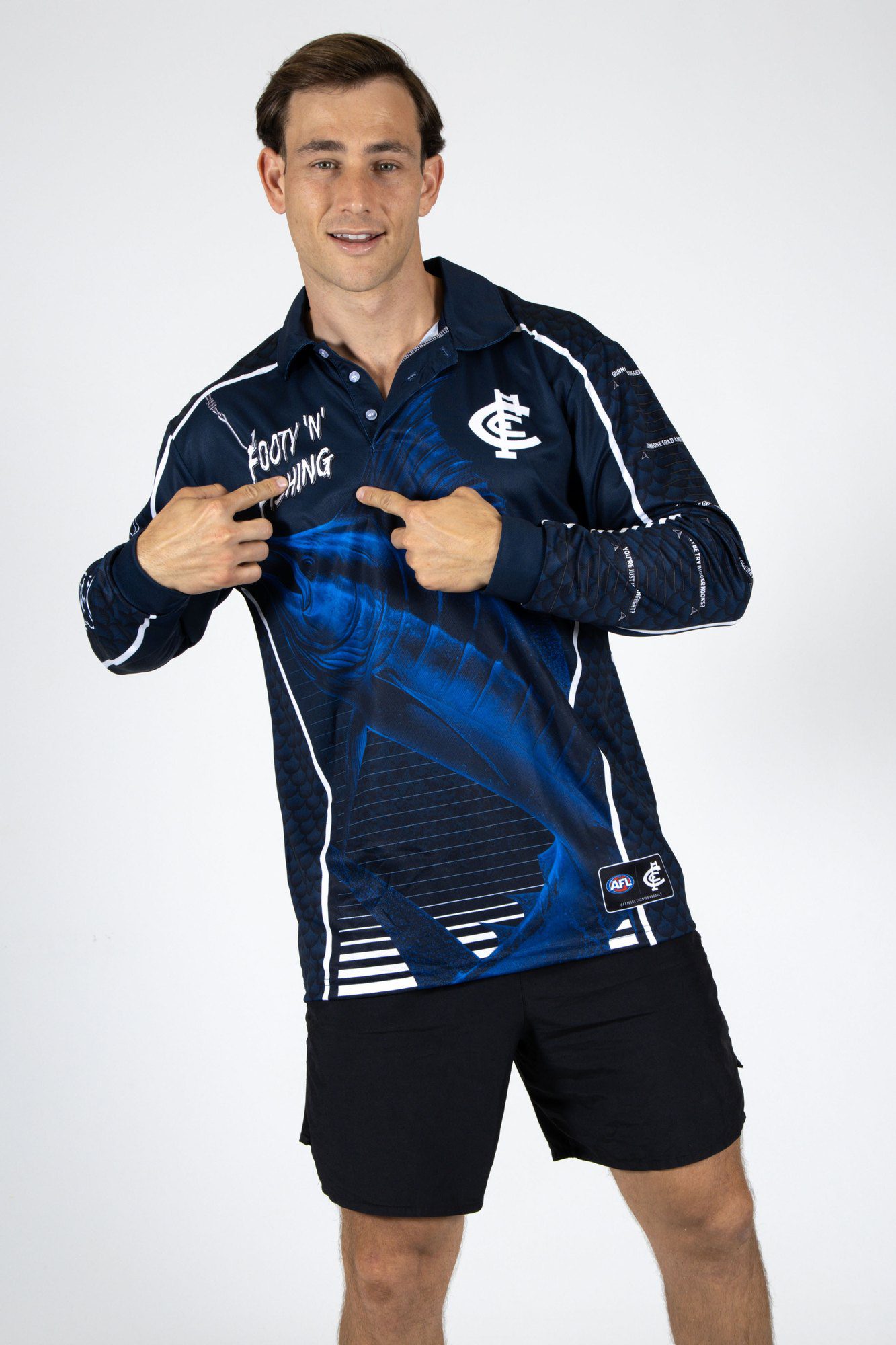 Carlton Blues AFL Footy N Fishing Shirt UPF 50+ Youth & Adult Sizes 12 Carlton Blues AFL Footy N Fishing Shirt UPF 50+ Youth & Adult Sizes - Image 12