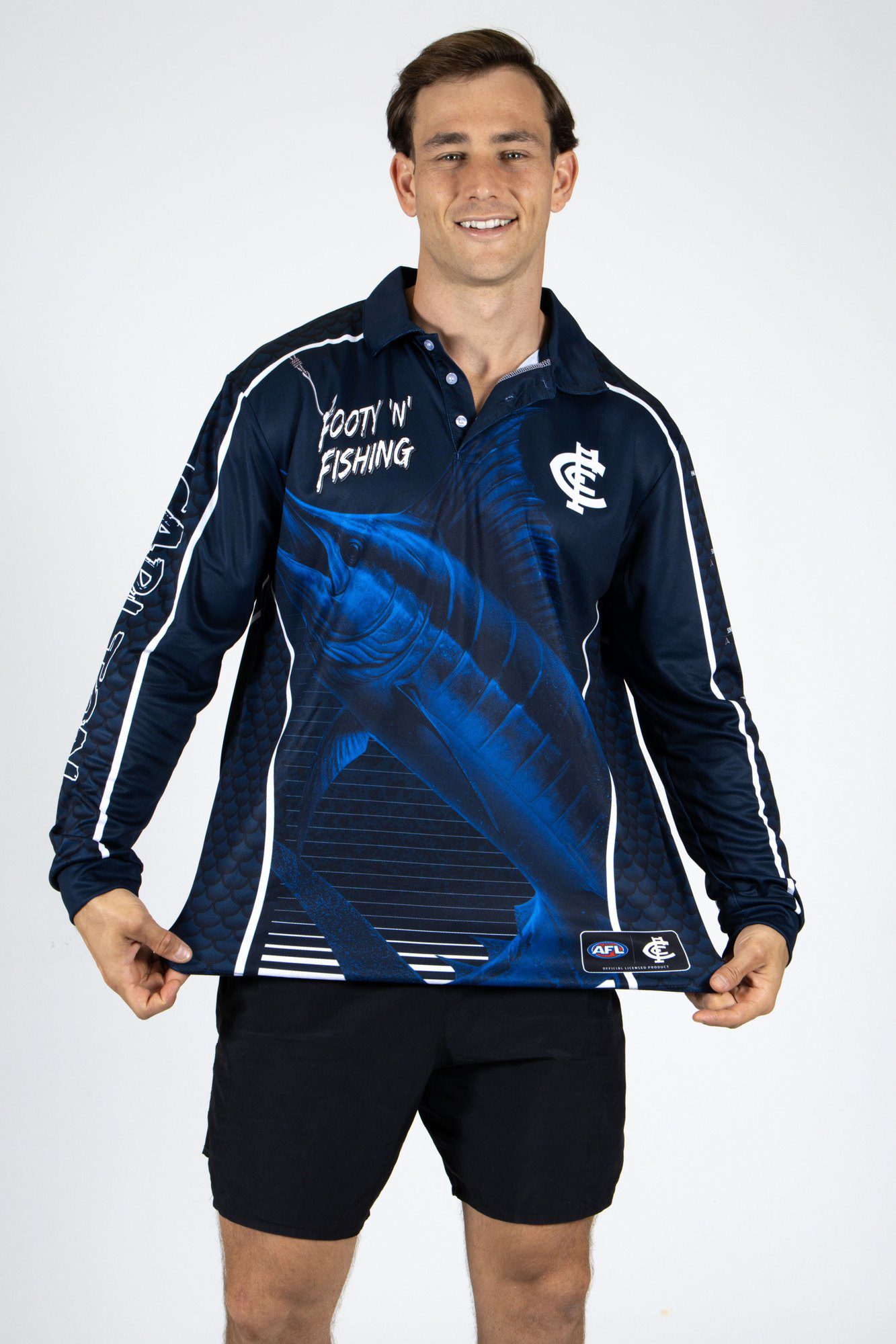Carlton Blues AFL Footy N Fishing Shirt UPF 50+ Youth & Adult Sizes 13 Carlton Blues AFL Footy N Fishing Shirt UPF 50+ Youth & Adult Sizes - Image 13