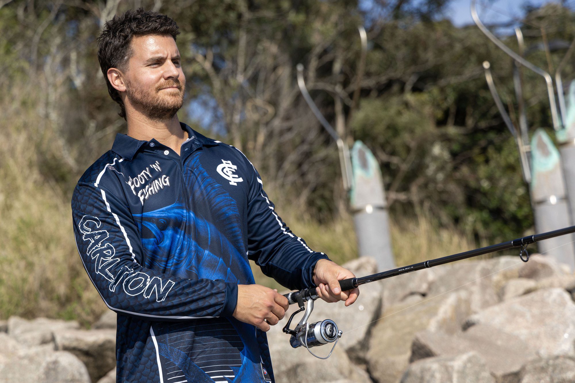 Carlton Blues AFL Footy N Fishing Shirt UPF 50+ Youth & Adult Sizes 28 Carlton Blues AFL Footy N Fishing Shirt UPF 50+ Youth & Adult Sizes - Image 28