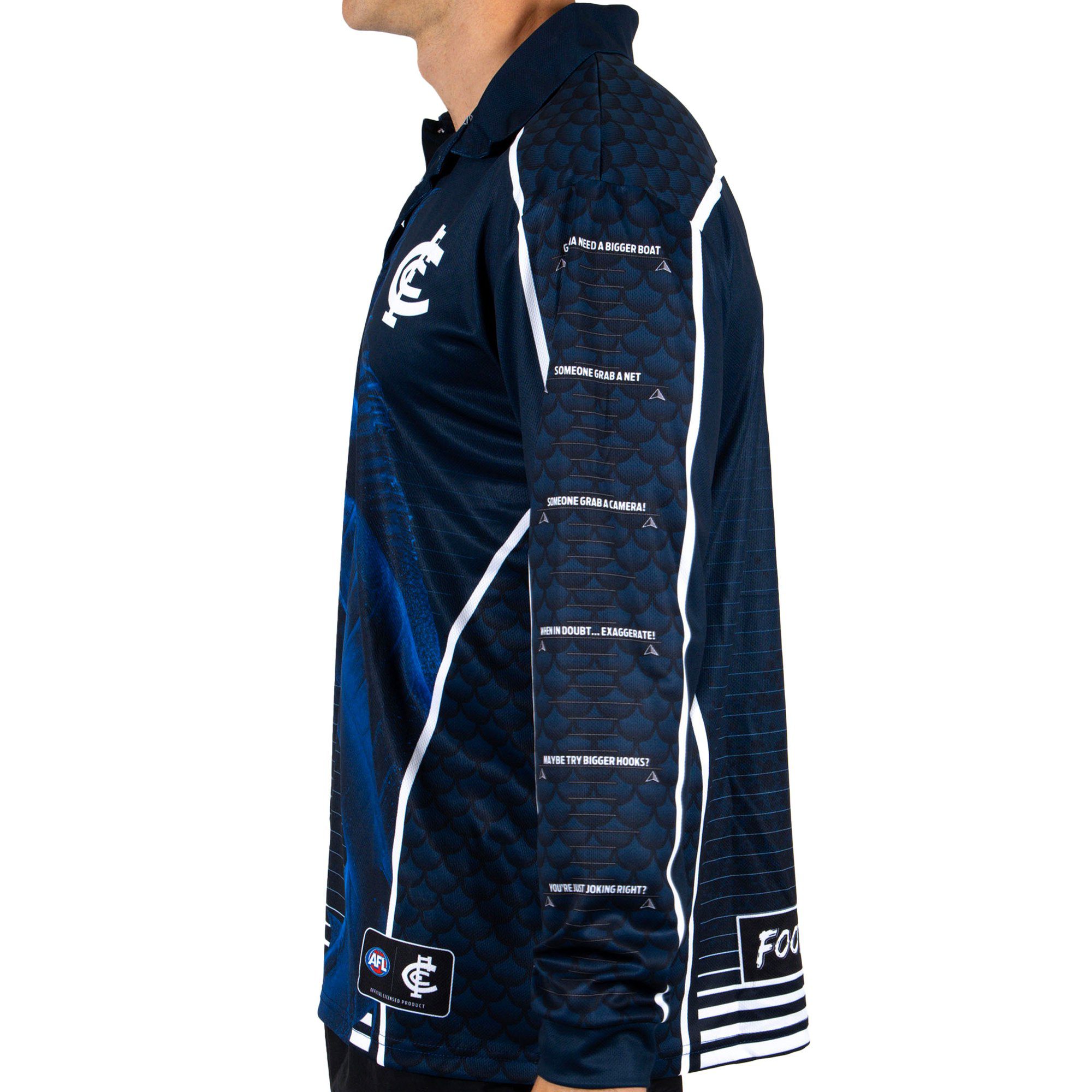 Carlton Blues AFL Footy N Fishing Shirt UPF 50+ Youth & Adult Sizes 3 Carlton Blues AFL Footy N Fishing Shirt UPF 50+ Youth & Adult Sizes - Image 3
