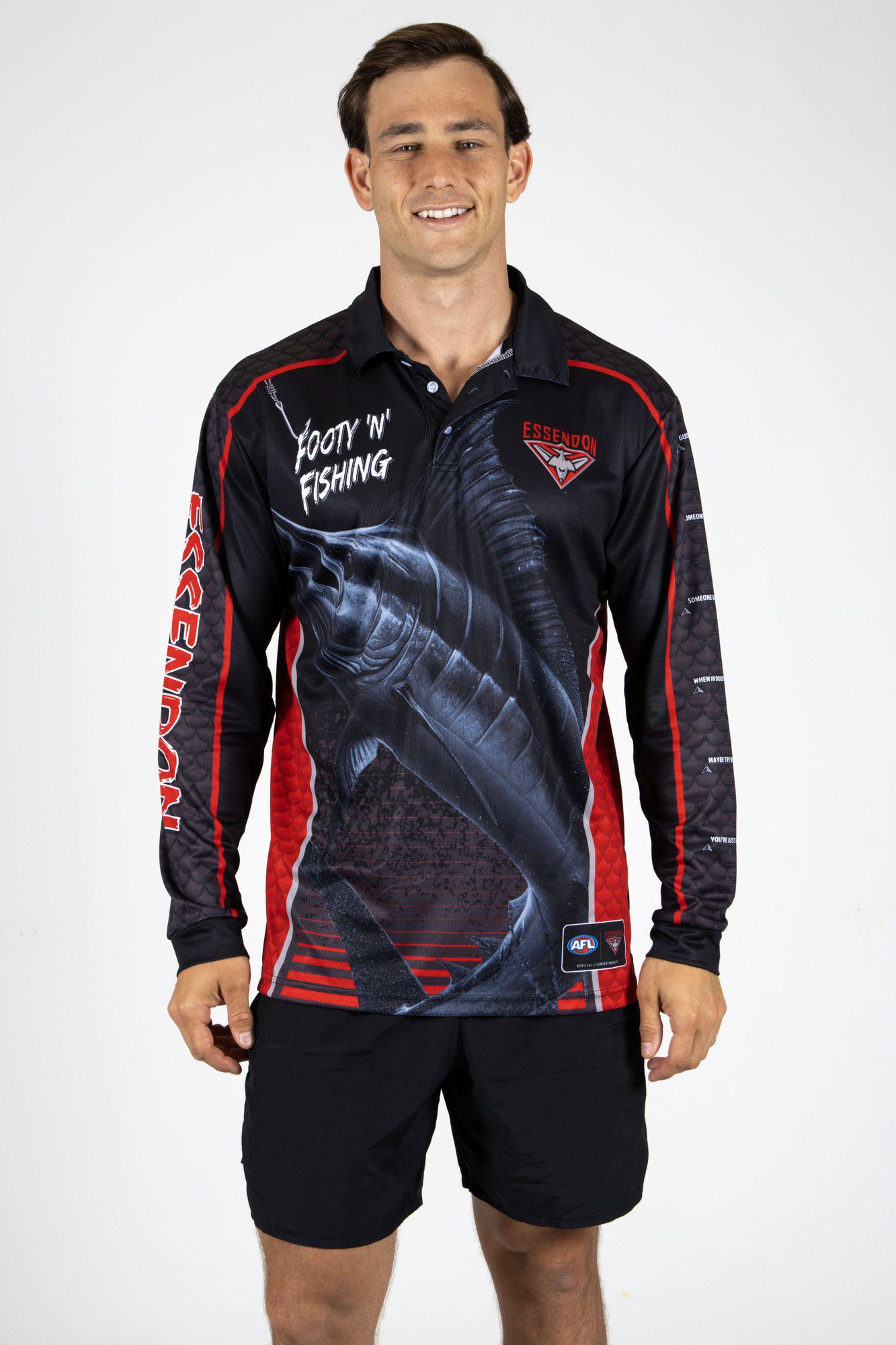 Essendon Bombers AFL Footy N Fishing Shirt UPF 50+ Youth & Adult Sizes 5 Essendon Bombers AFL Footy N Fishing Shirt UPF 50+ Youth & Adult Sizes - Image 5