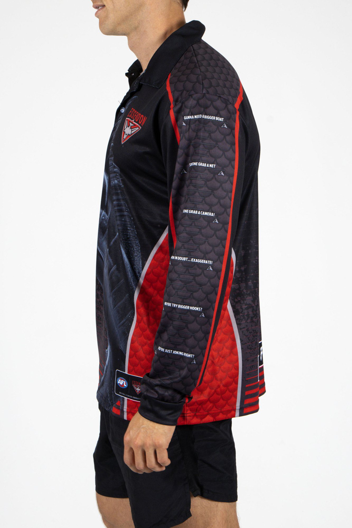 Essendon Bombers AFL Footy N Fishing Shirt UPF 50+ Youth & Adult Sizes 7 Essendon Bombers AFL Footy N Fishing Shirt UPF 50+ Youth & Adult Sizes - Image 7