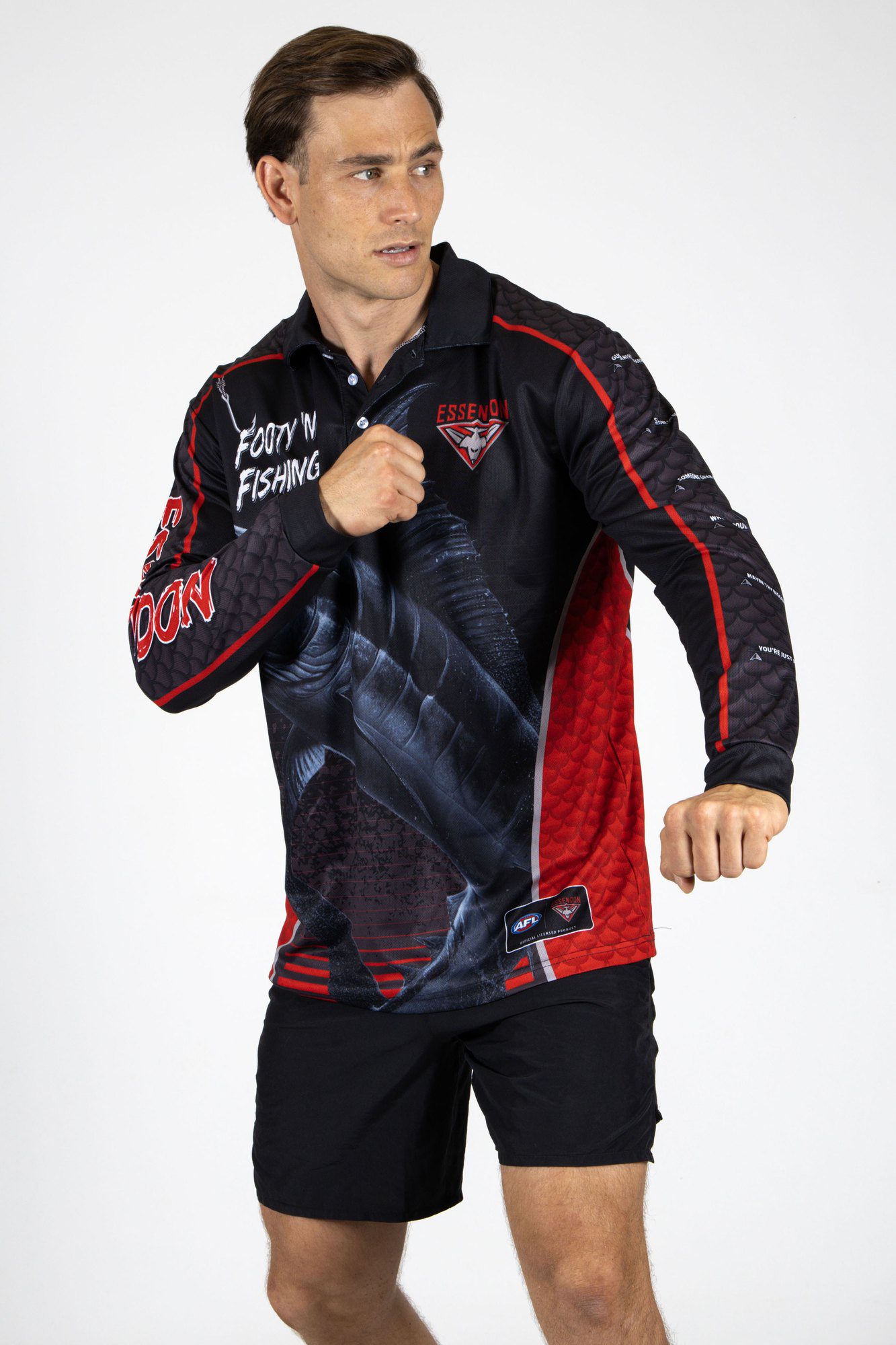 Essendon Bombers AFL Footy N Fishing Shirt UPF 50+ Youth & Adult Sizes 10 Essendon Bombers AFL Footy N Fishing Shirt UPF 50+ Youth & Adult Sizes - Image 10