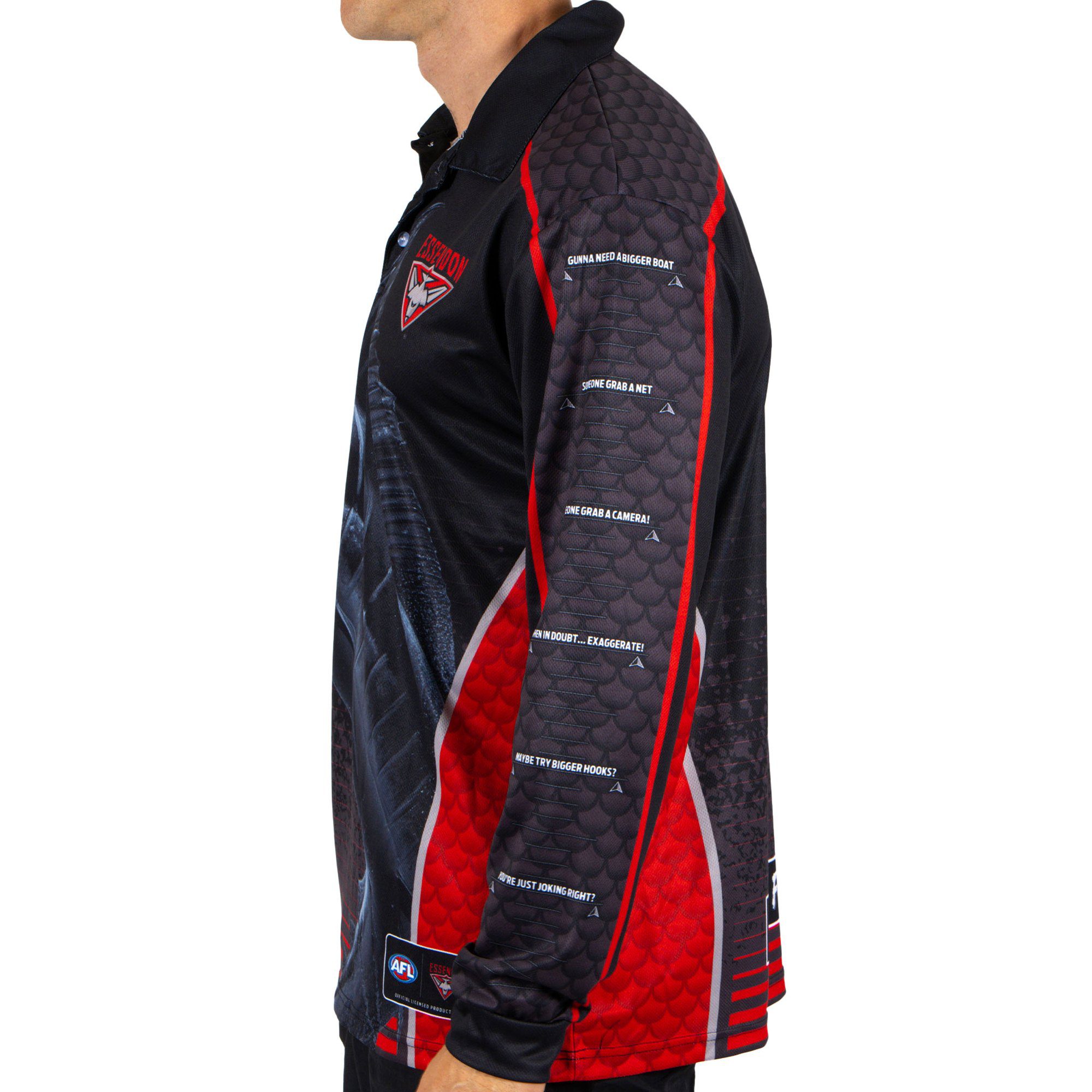 Essendon Bombers AFL Footy N Fishing Shirt UPF 50+ Youth & Adult Sizes 3 Essendon Bombers AFL Footy N Fishing Shirt UPF 50+ Youth & Adult Sizes - Image 3
