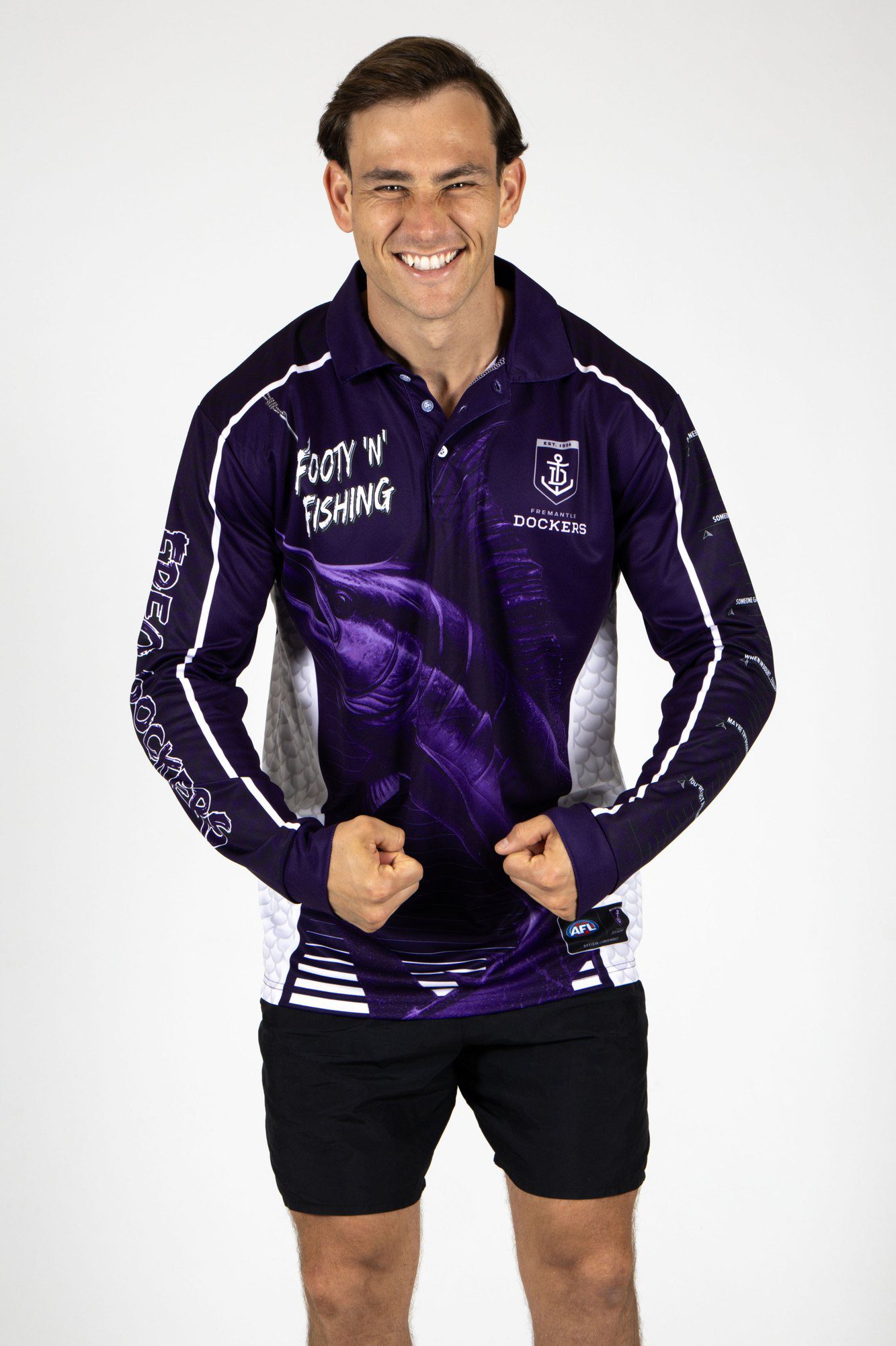 Fremantle Dockers AFL Footy N Fishing Shirt UPF 50+ Youth & Adult Sizes 10 Fremantle Dockers AFL Footy N Fishing Shirt UPF 50+ Youth & Adult Sizes - Image 10