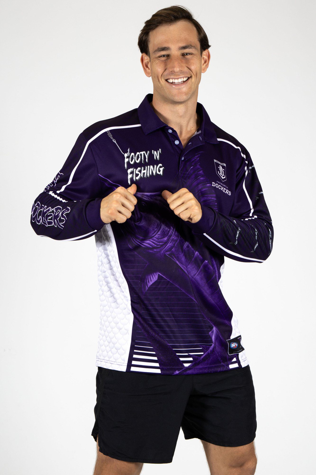Fremantle Dockers AFL Footy N Fishing Shirt UPF 50+ Youth & Adult Sizes 12 Fremantle Dockers AFL Footy N Fishing Shirt UPF 50+ Youth & Adult Sizes - Image 12