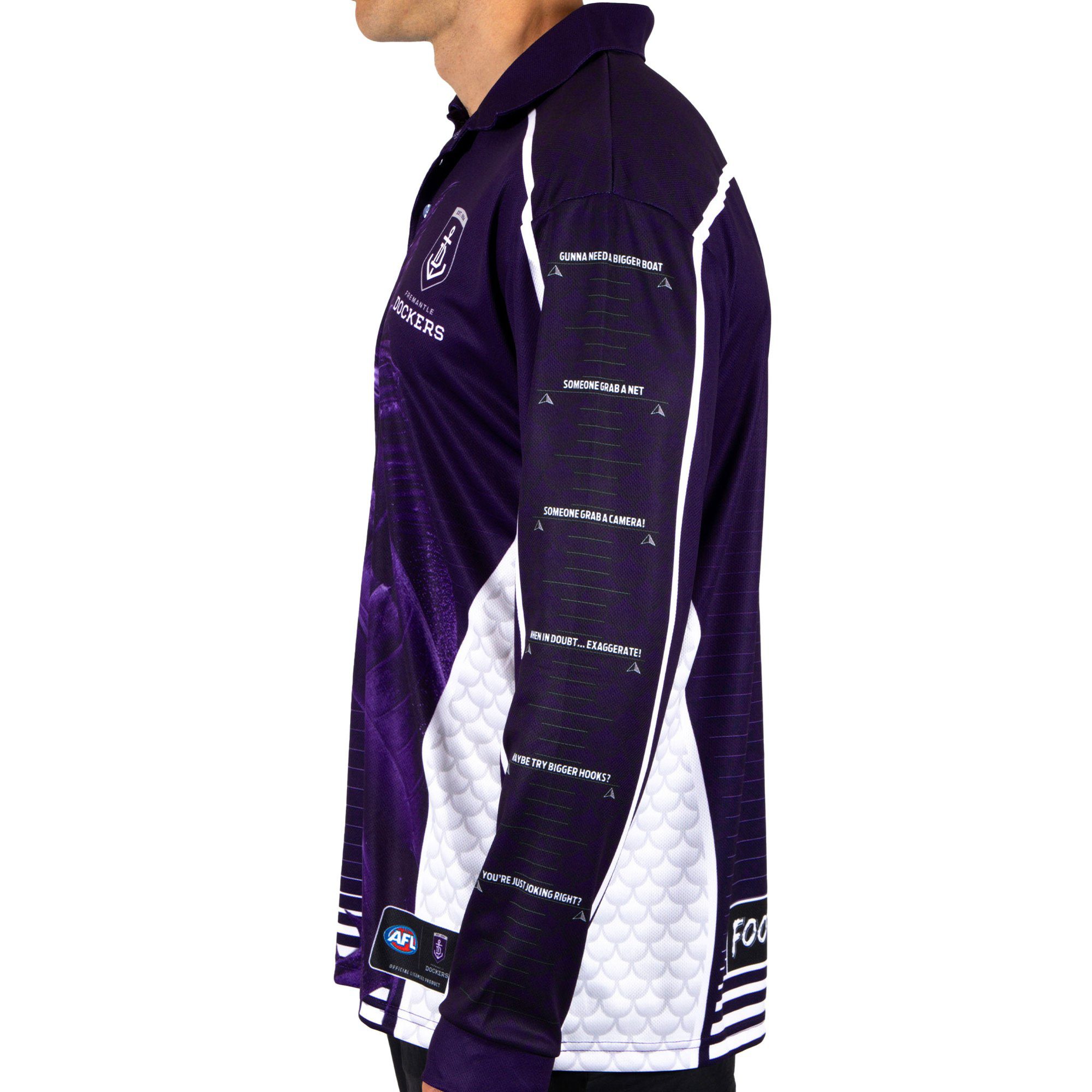 Fremantle Dockers AFL Footy N Fishing Shirt UPF 50+ Youth & Adult Sizes 3 Fremantle Dockers AFL Footy N Fishing Shirt UPF 50+ Youth & Adult Sizes - Image 3