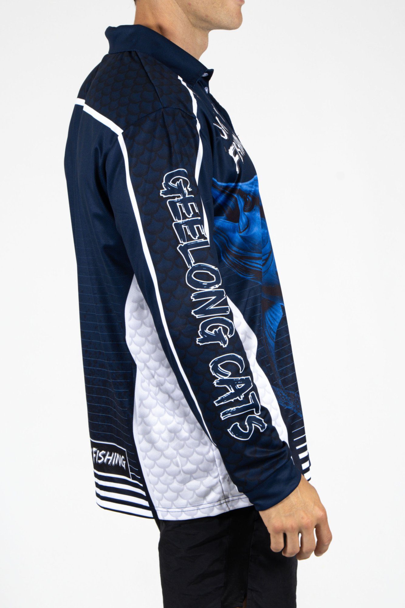Geelong Cats AFL Footy N Fishing Shirt UPF 50+ Youth & Adult Sizes 6 Geelong Cats AFL Footy N Fishing Shirt UPF 50+ Youth & Adult Sizes - Image 6
