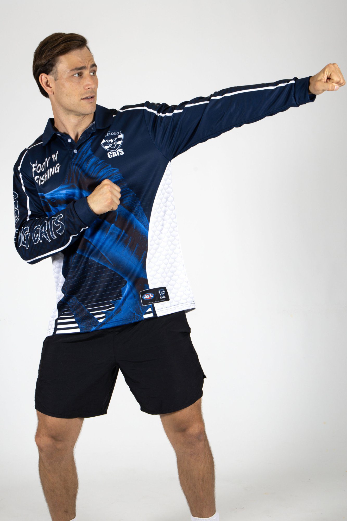Geelong Cats AFL Footy N Fishing Shirt UPF 50+ Youth & Adult Sizes 9 Geelong Cats AFL Footy N Fishing Shirt UPF 50+ Youth & Adult Sizes - Image 9