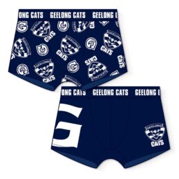 Geelong Cats AFL Mens 2 Pack Trunks Underwear