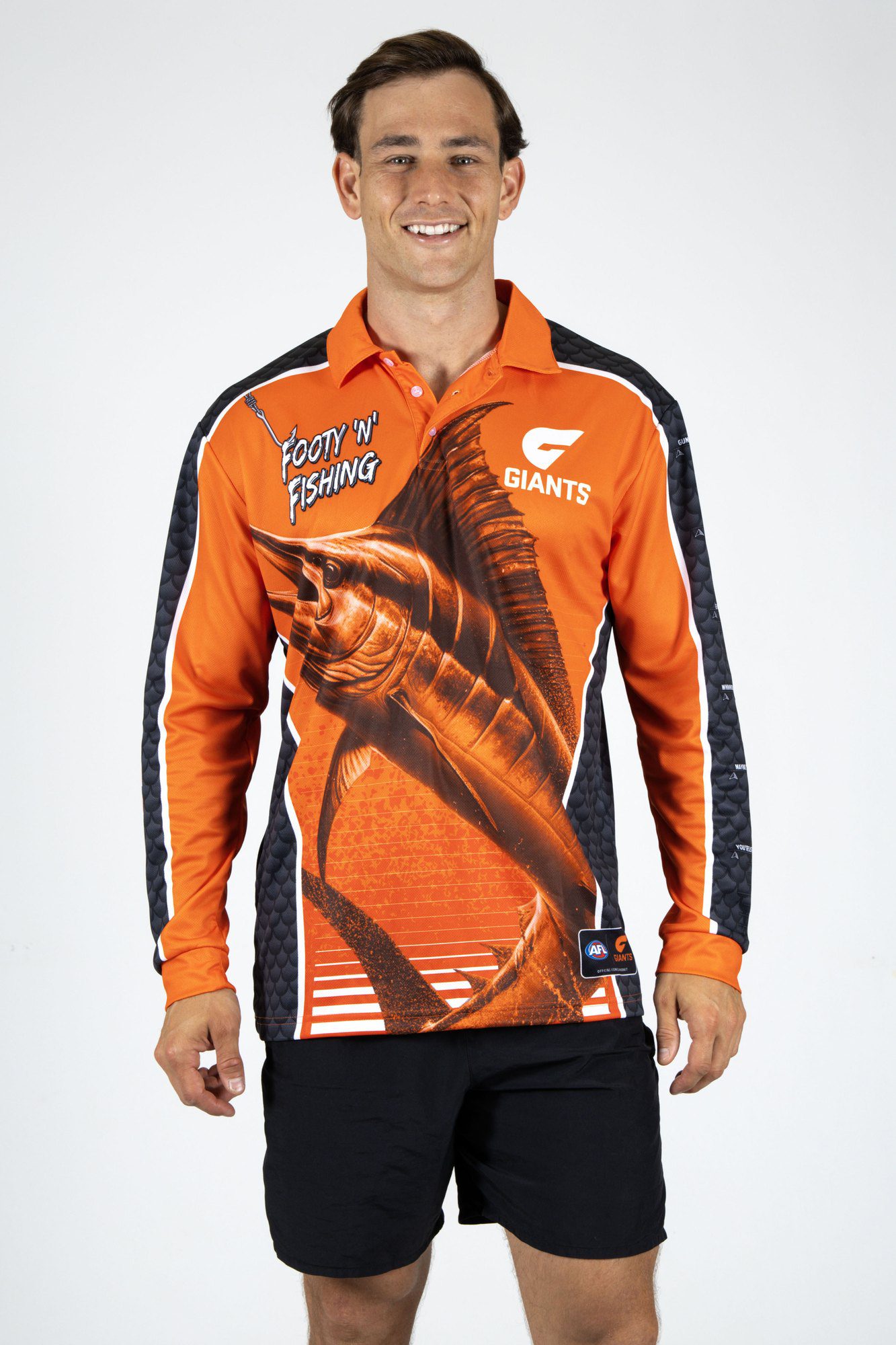 GWS Giants AFL Footy N Fishing Shirt UPF 50+ Youth & Adult Sizes 5 GWS Giants AFL Footy N Fishing Shirt UPF 50+ Youth & Adult Sizes - Image 5