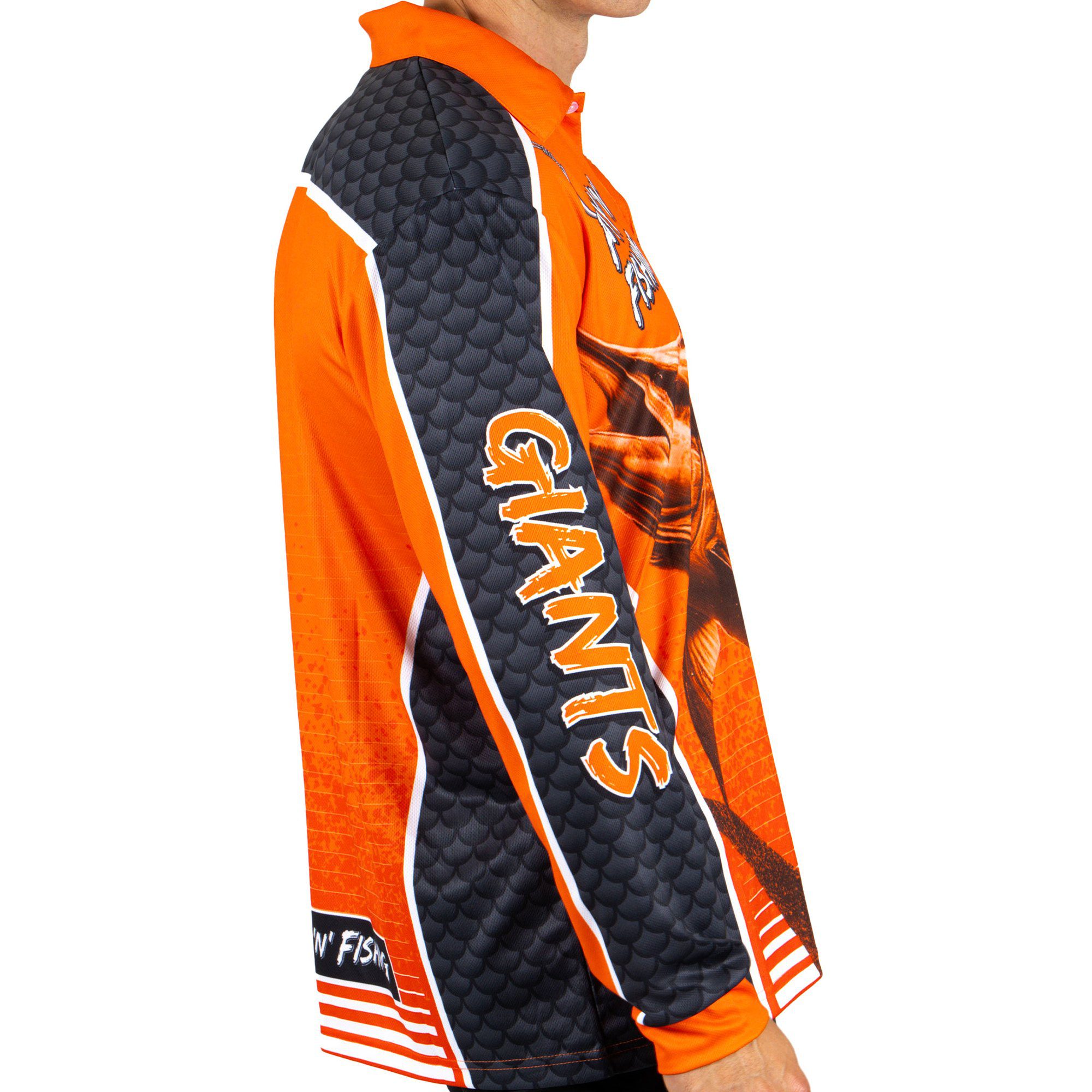 GWS Giants AFL Footy N Fishing Shirt UPF 50+ Youth & Adult Sizes 4 GWS Giants AFL Footy N Fishing Shirt UPF 50+ Youth & Adult Sizes - Image 4