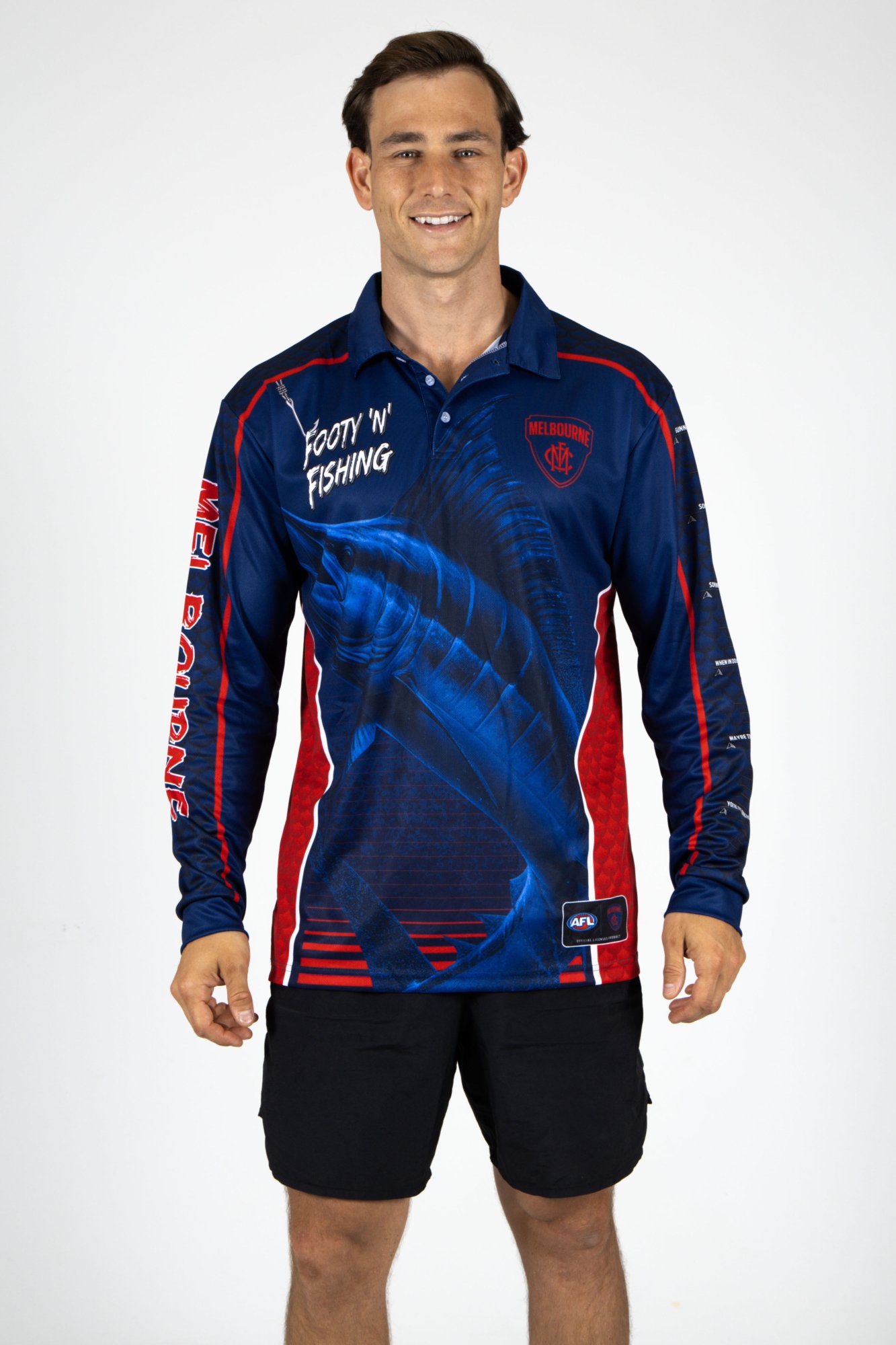 Melbourne Demons AFL Footy N Fishing Shirt UPF 50+ Youth & Adult Sizes 5 Melbourne Demons AFL Footy N Fishing Shirt UPF 50+ Youth & Adult Sizes - Image 5
